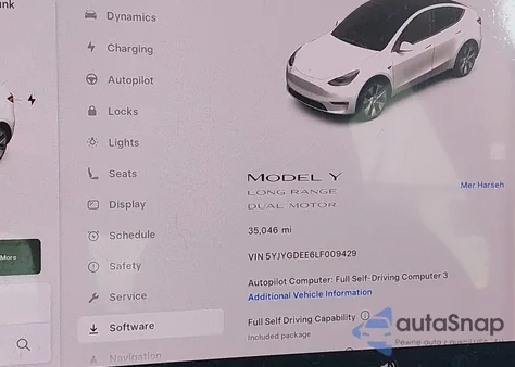 2020 Tesla Model Y Long Range Dual Motor All-Wheel Drive z USA, uszkodzony, nr VIN 5YJYGDEE6LF009429